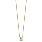 14k 3 carat Lab Grown Diamond VS+ F+ Radiant Complete 18 inch Four Prong Pendant Necklace